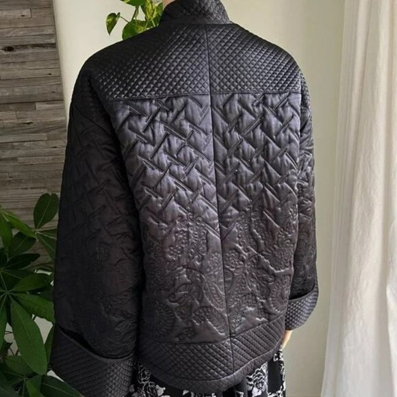 Victoria's Secret Collection 100% Silk Japanese Style Floral Quilted Jacket S - Picture 3 of 13